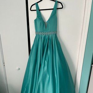 Blue Satin Prom/Pageant Dress Size Small/4